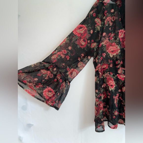 NWOT Torrid Babydoll Crochet Detail Lace-Up Blouse - Picture 5 of 16